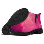 Purple Nebula Cloud Galaxy Space Print Flat Ankle Boots