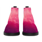 Purple Nebula Cloud Galaxy Space Print Flat Ankle Boots