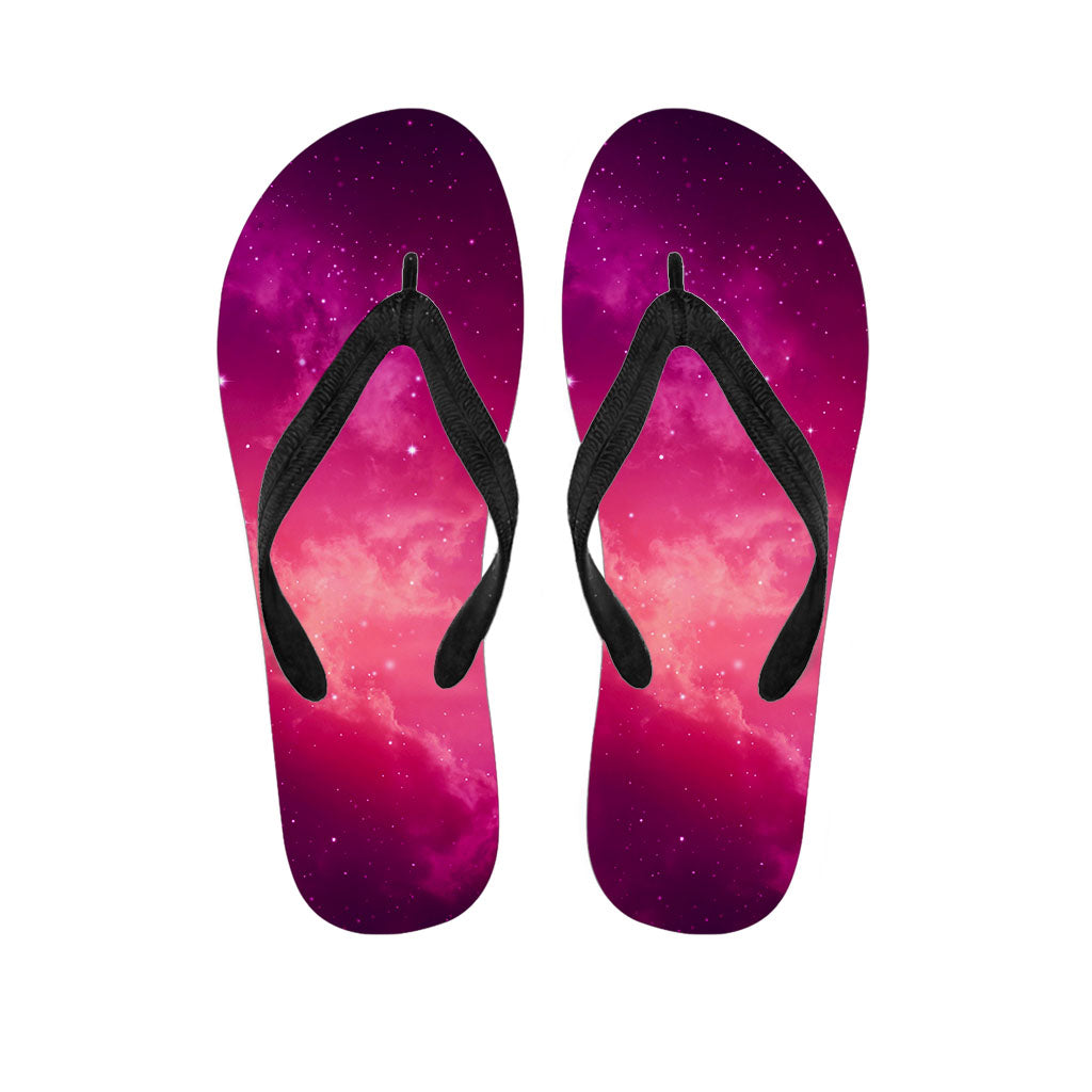Purple Nebula Cloud Galaxy Space Print Flip Flops