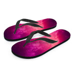 Purple Nebula Cloud Galaxy Space Print Flip Flops