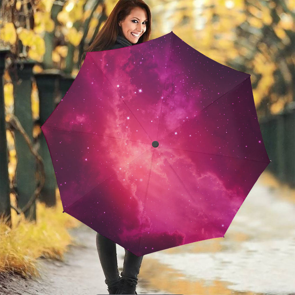 Purple Nebula Cloud Galaxy Space Print Foldable Umbrella