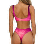 Purple Nebula Cloud Galaxy Space Print Front Bow Tie Bikini