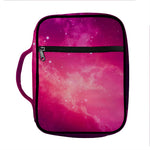 Purple Nebula Cloud Galaxy Space Print Front Pocket Bible Bag