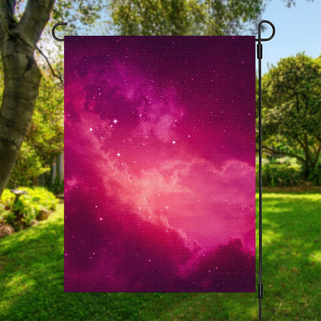 Purple Nebula Cloud Galaxy Space Print Garden Flag