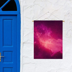 Purple Nebula Cloud Galaxy Space Print Garden Flag