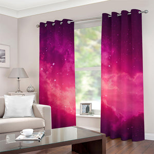 Purple Nebula Cloud Galaxy Space Print Grommet Curtains