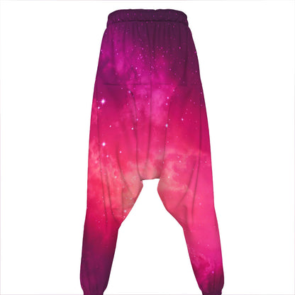 Purple Nebula Cloud Galaxy Space Print Hammer Pants