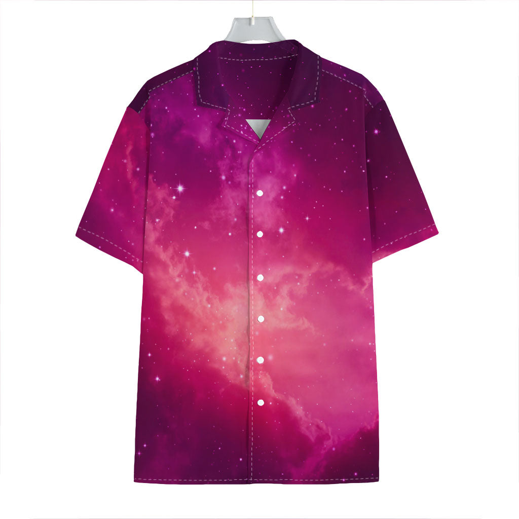 Purple Nebula Cloud Galaxy Space Print Hawaiian Shirt