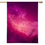 Purple Nebula Cloud Galaxy Space Print House Flag
