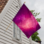 Purple Nebula Cloud Galaxy Space Print House Flag