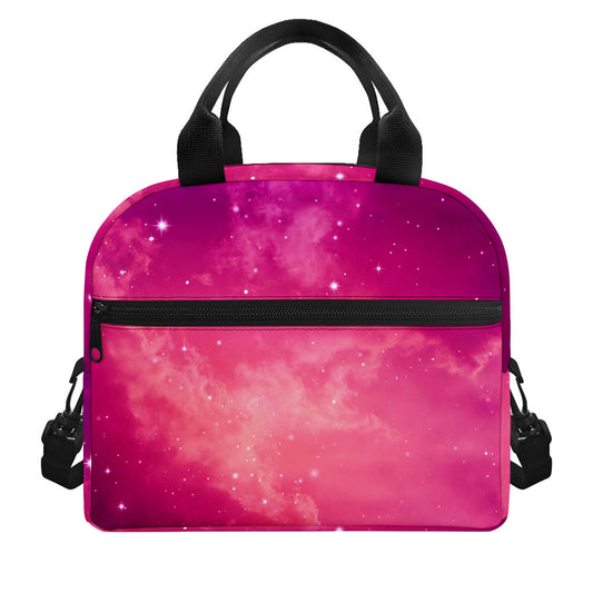 Purple Nebula Cloud Galaxy Space Print Insulated Lunch Bag