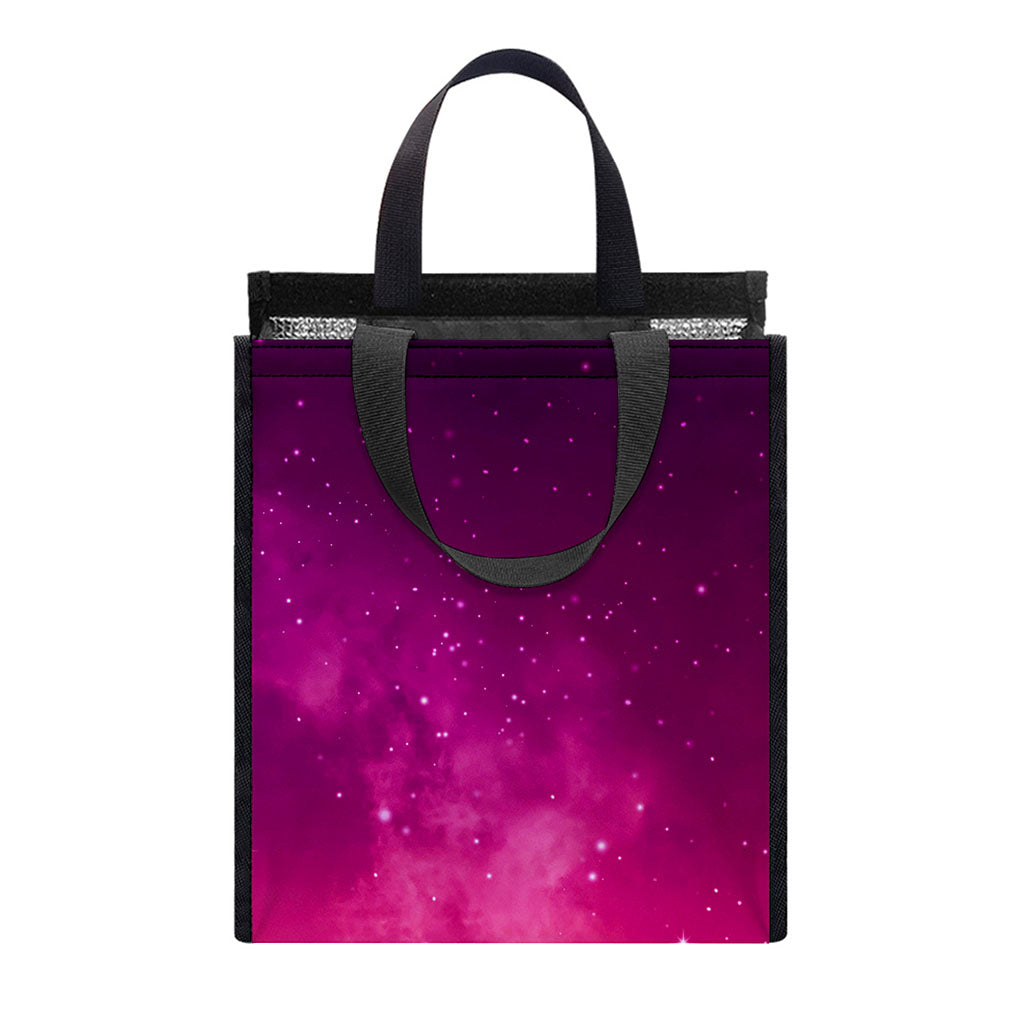 Purple Nebula Cloud Galaxy Space Print Insulated Lunch Tote