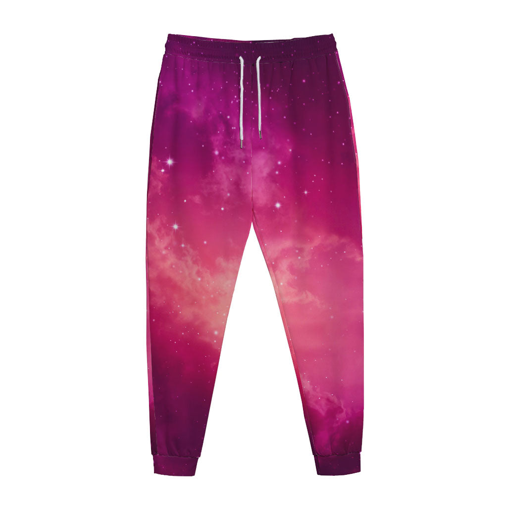 Purple Nebula Cloud Galaxy Space Print Jogger Pants