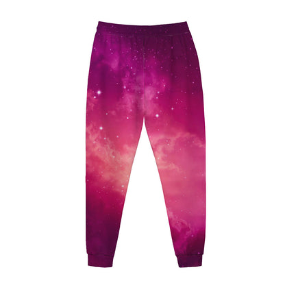 Purple Nebula Cloud Galaxy Space Print Jogger Pants