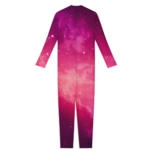 Purple Nebula Cloud Galaxy Space Print Jumpsuit