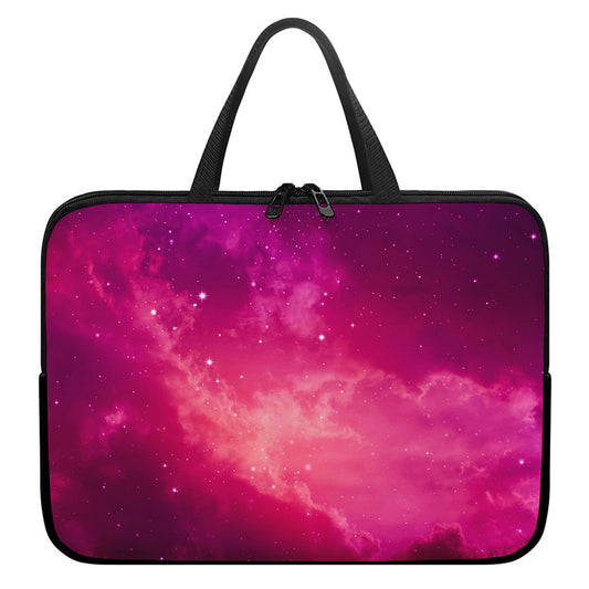 Purple Nebula Cloud Galaxy Space Print Laptop Sleeve With Handle