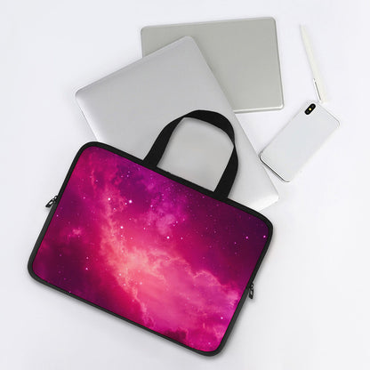 Purple Nebula Cloud Galaxy Space Print Laptop Sleeve With Handle