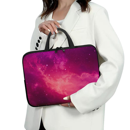Purple Nebula Cloud Galaxy Space Print Laptop Sleeve With Handle