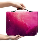 Purple Nebula Cloud Galaxy Space Print Leather Bible Cover