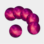 Purple Nebula Cloud Galaxy Space Print Leather Coaster Set