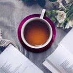 Purple Nebula Cloud Galaxy Space Print Leather Coaster Set