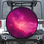 Purple Nebula Cloud Galaxy Space Print Leather Spare Tire Cover