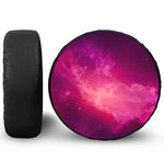 Purple Nebula Cloud Galaxy Space Print Leather Spare Tire Cover