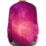 Purple Nebula Cloud Galaxy Space Print Long Sleeve Baseball Jersey