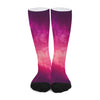 Purple Nebula Cloud Galaxy Space Print Long Socks