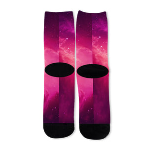 Purple Nebula Cloud Galaxy Space Print Long Socks