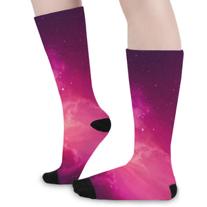 Purple Nebula Cloud Galaxy Space Print Long Socks