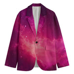 Purple Nebula Cloud Galaxy Space Print Men's Blazer