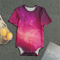 Purple Nebula Cloud Galaxy Space Print Men's Bodysuit