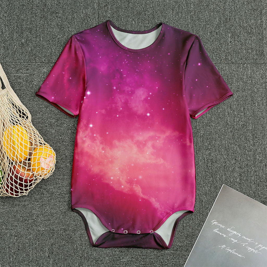 Purple Nebula Cloud Galaxy Space Print Men's Bodysuit