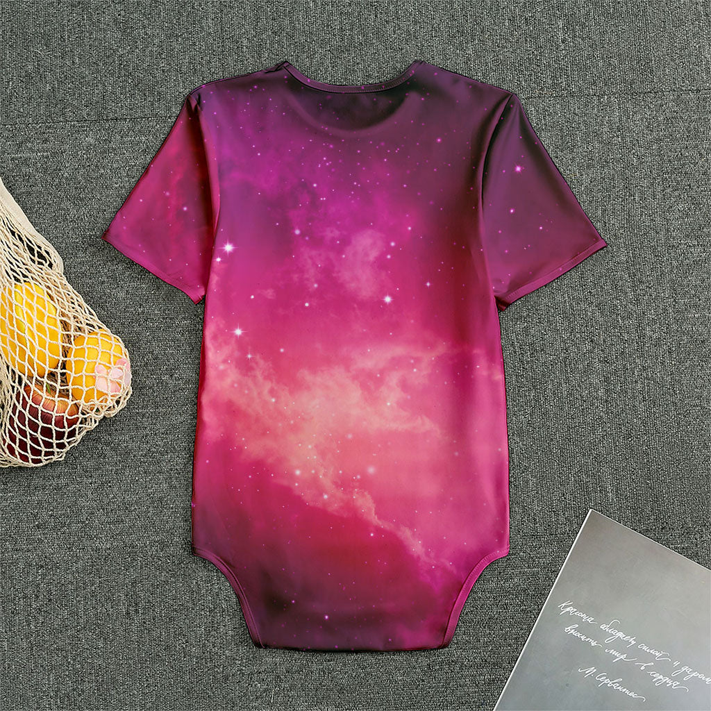 Purple Nebula Cloud Galaxy Space Print Men's Bodysuit