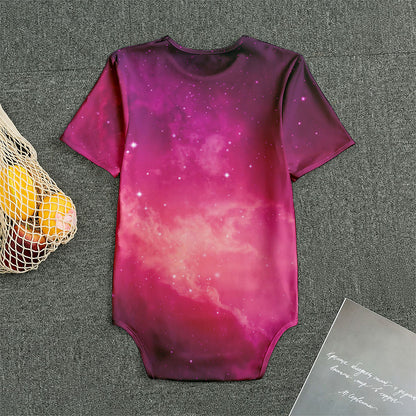Purple Nebula Cloud Galaxy Space Print Men's Bodysuit