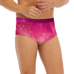 Purple Nebula Cloud Galaxy Space Print Men's Briefs