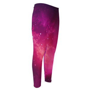 Purple Nebula Cloud Galaxy Space Print Men's Compression Pants