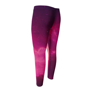 Purple Nebula Cloud Galaxy Space Print Men's Compression Pants