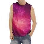 Purple Nebula Cloud Galaxy Space Print Men's Fitness Tank Top