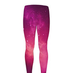 Purple Nebula Cloud Galaxy Space Print Men's leggings
