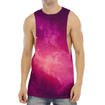 Purple Nebula Cloud Galaxy Space Print Men's Muscle Tank Top