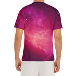 Purple Nebula Cloud Galaxy Space Print Men's Short Sleeve Rash Guard