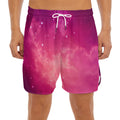 Purple Nebula Cloud Galaxy Space Print Men's Split Running Shorts