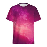 Purple Nebula Cloud Galaxy Space Print Men's Sports T-Shirt