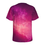 Purple Nebula Cloud Galaxy Space Print Men's Sports T-Shirt