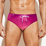 Purple Nebula Cloud Galaxy Space Print Men's Swim Briefs