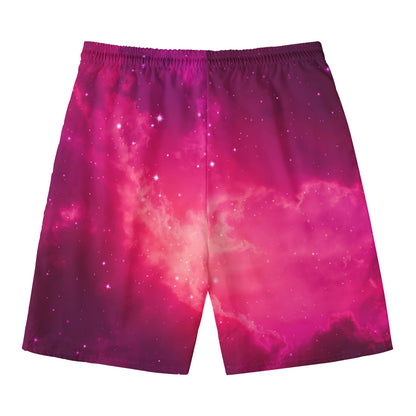 Purple Nebula Cloud Galaxy Space Print Men's Swim Trunks