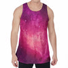 Purple Nebula Cloud Galaxy Space Print Men's Velvet Tank Top