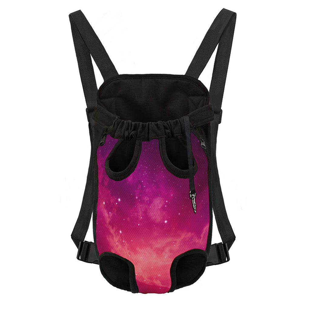 Purple Nebula Cloud Galaxy Space Print Pet Carrier Backpack